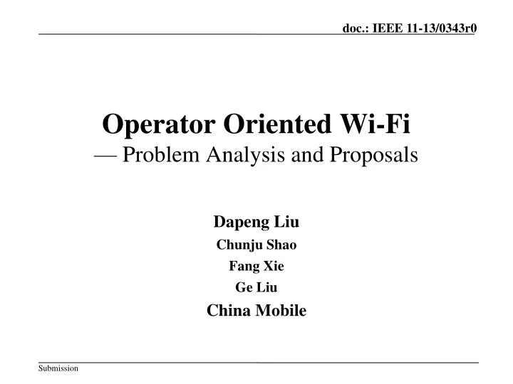 operator oriented wi fi problem analysis and proposals