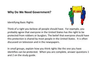 Why Do We Need Government? Identifying Basic Rights