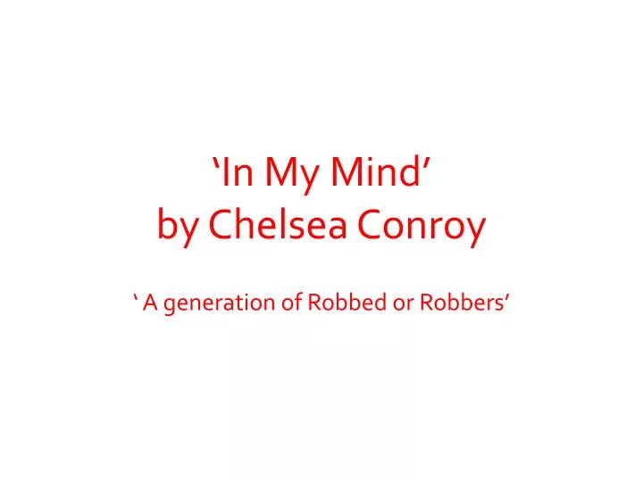 in my mind by chelsea conroy