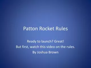 Patton Rocket Rules