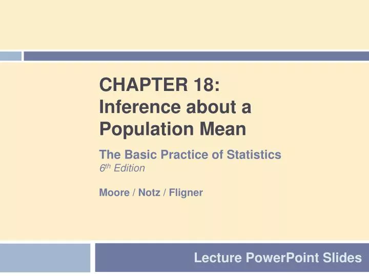 chapter 18 inference about a population mean