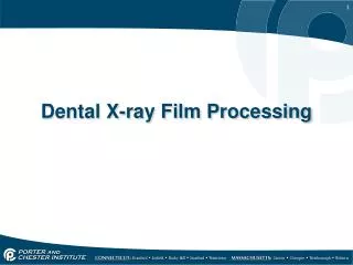 Dental X-ray Film Processing