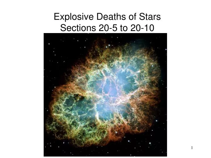 explosive deaths of stars sections 20 5 to 20 10