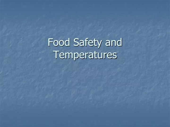 food safety and temperatures