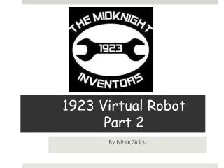 1923 Virtual Robot Part 2