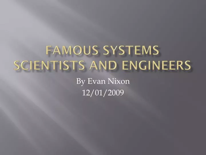 famous systems scientists and engineers
