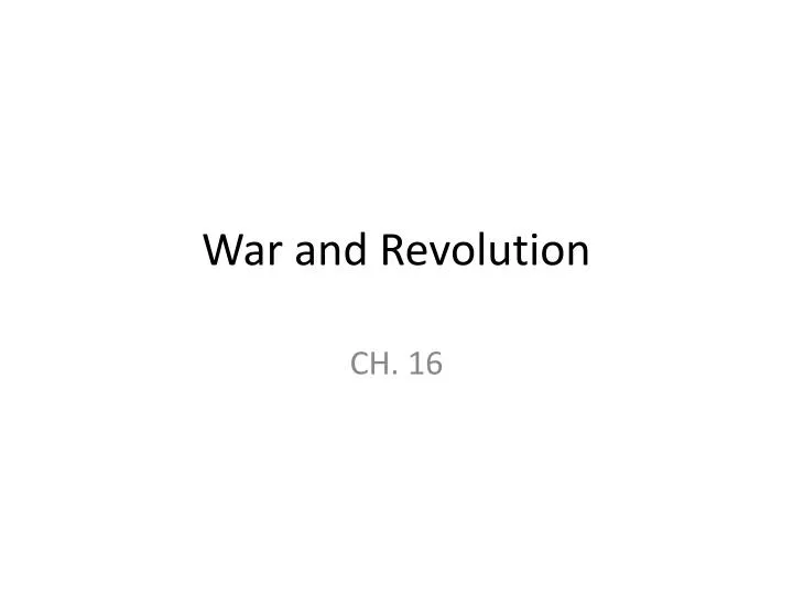 war and revolution