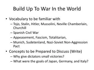 build up to war in the world