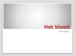 het bloed