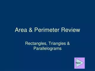 Area &amp; Perimeter Review