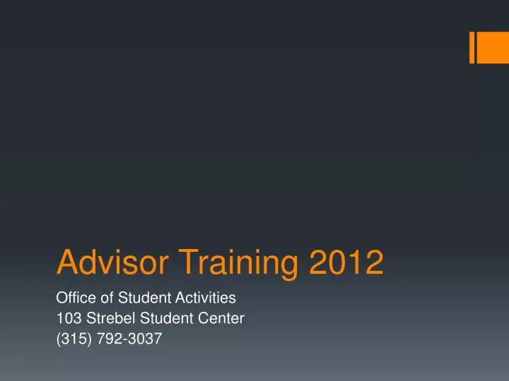 advisor training 2012