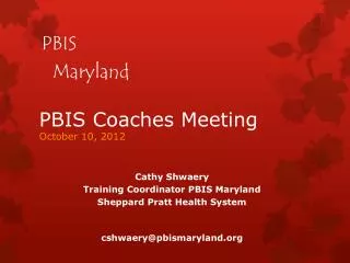 PBIS Coaches Meeting