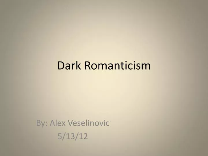 dark romanticism