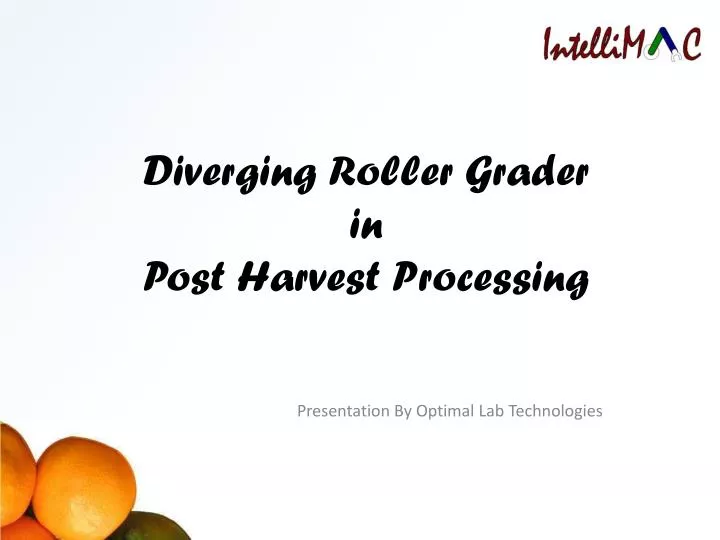 diverging roller grader in post harvest processing