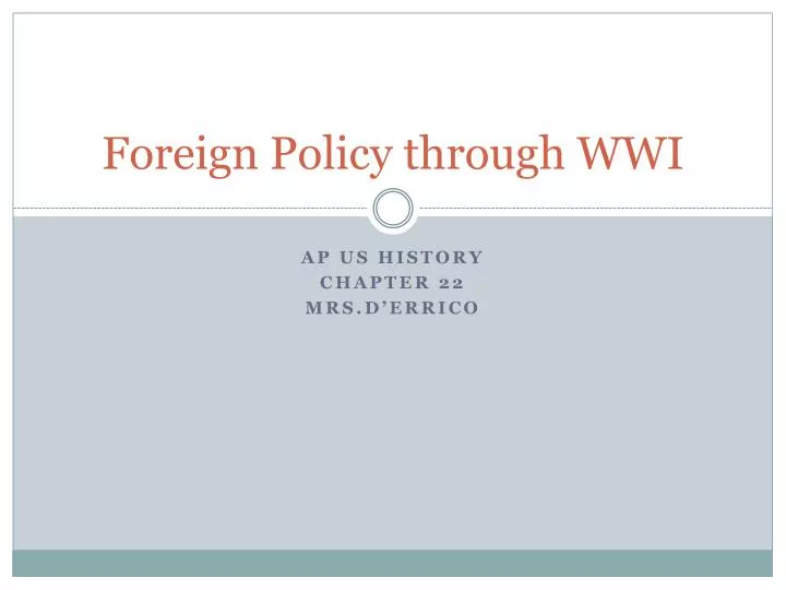 foreign policy through wwi