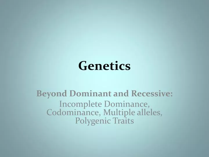 genetics