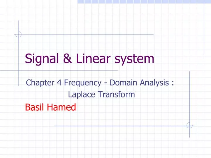 signal linear system