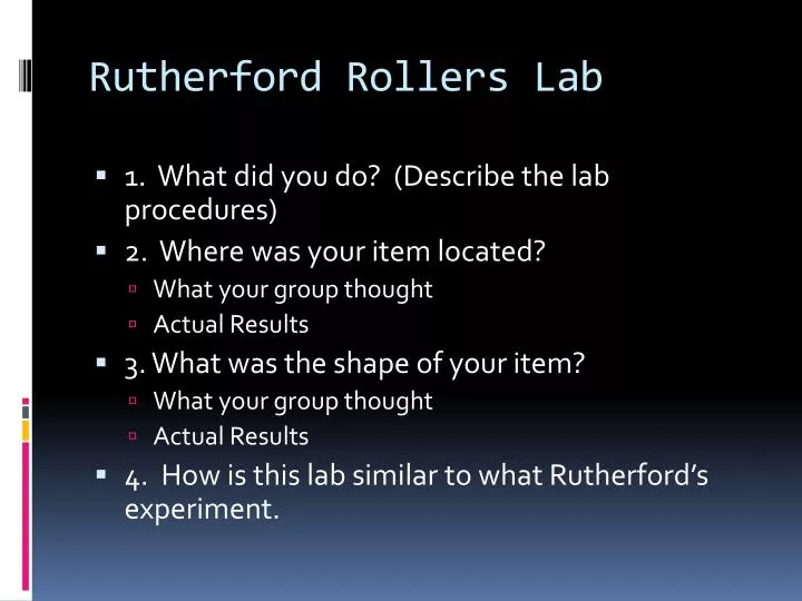 rutherford rollers lab