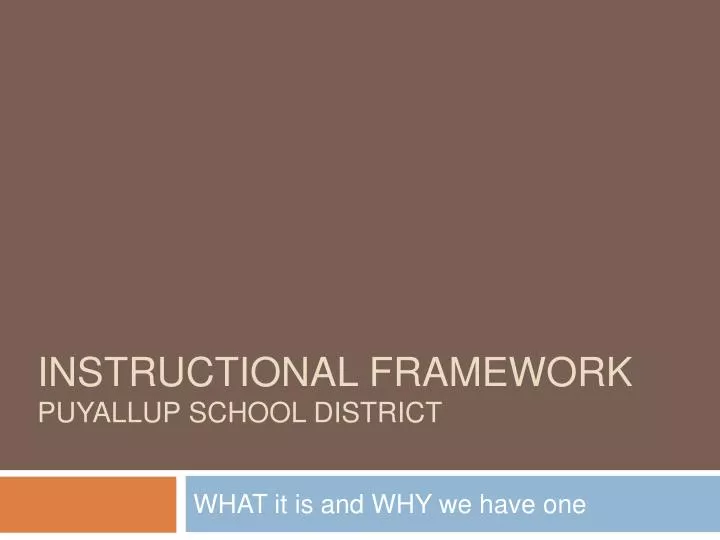 instructional framework puyallup school district