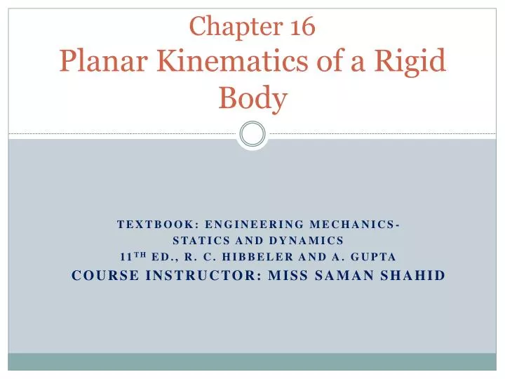 chapter 16 planar kinematics of a rigid body