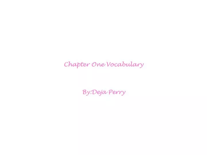 chapter one vocabulary