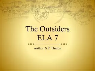 The Outsiders ELA 7