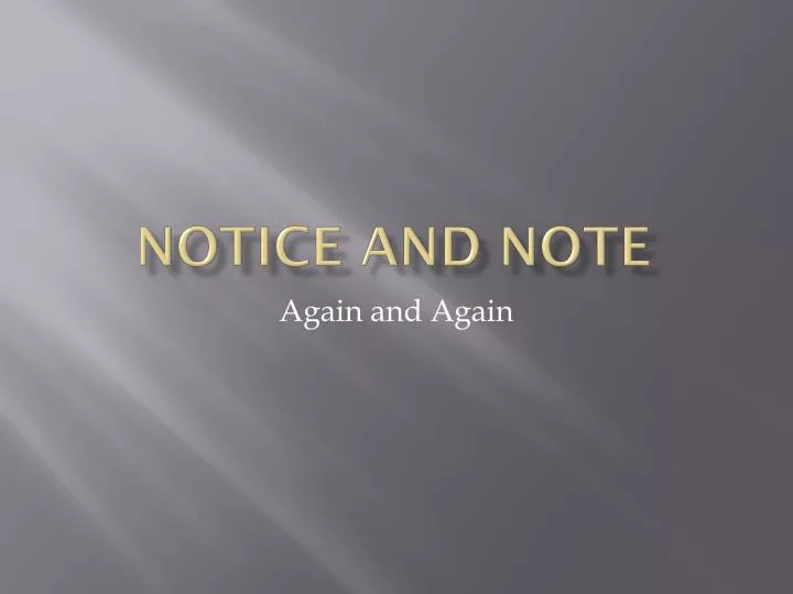 notice and note