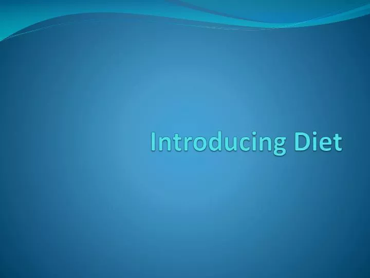 introducing diet