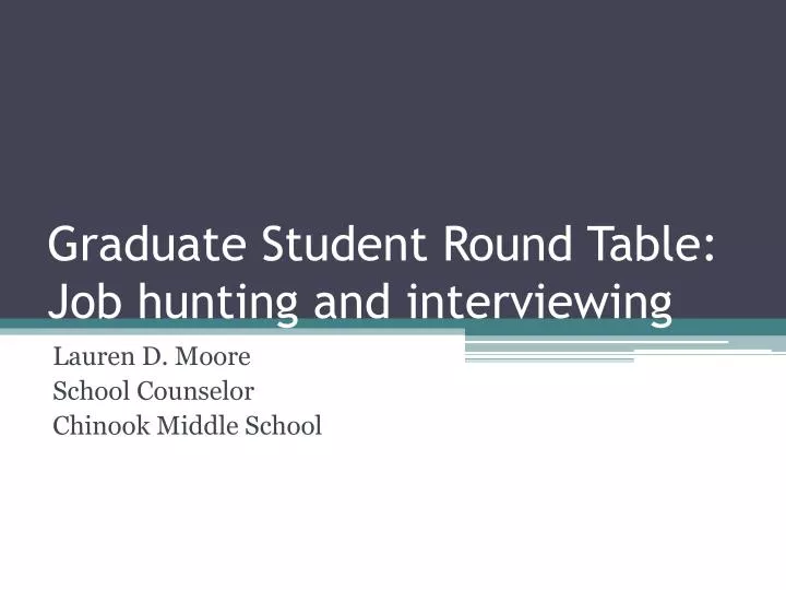 graduate student round table job hunting and interviewing
