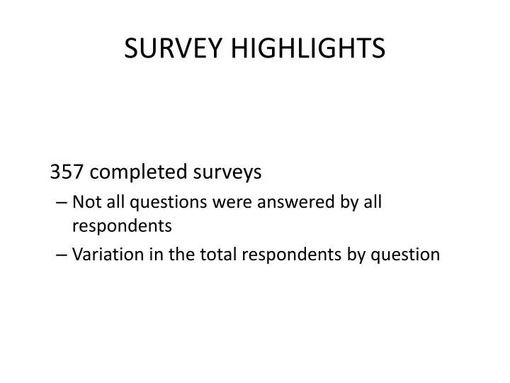 survey highlights