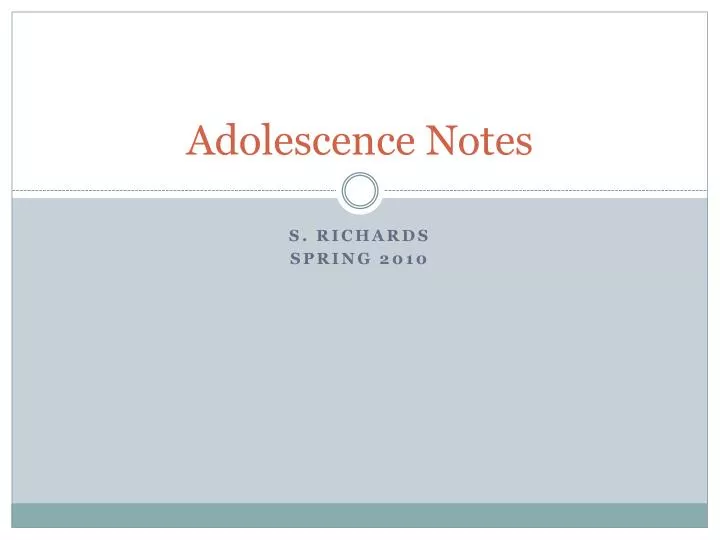 adolescence notes
