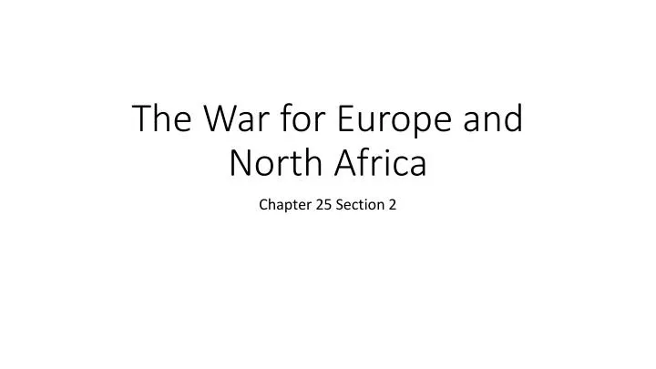 the war for europe and north africa