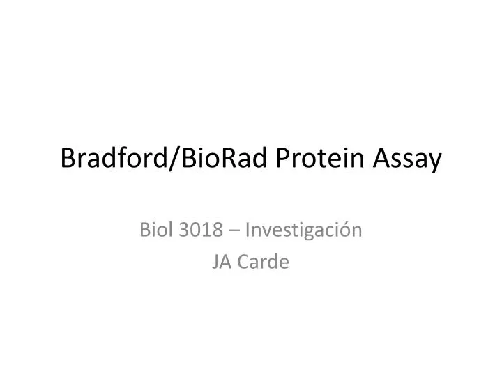 bradford biorad protein assay