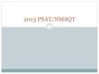 2013 PSAT/NMSQT