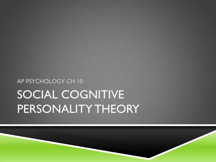 social cognitive personality theory
