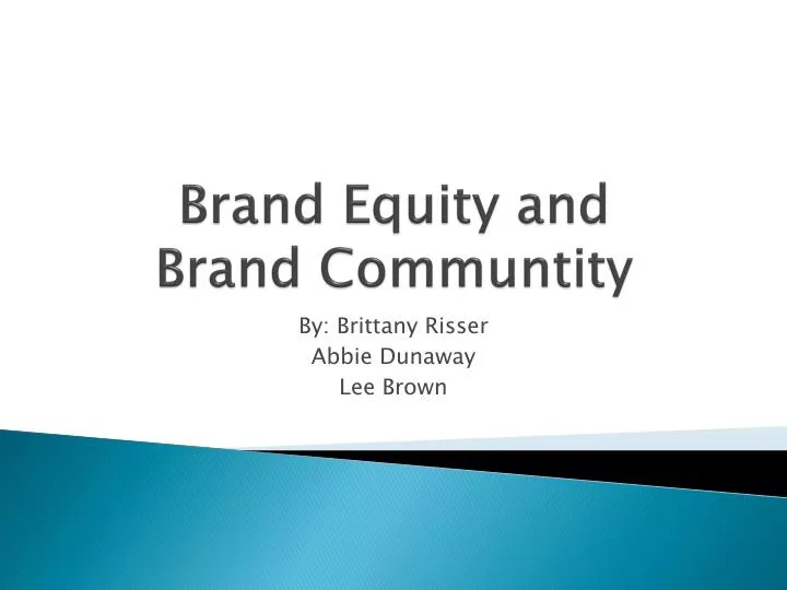 brand equity and brand communtity