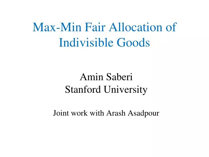 max min fair allocation of indivisible goods