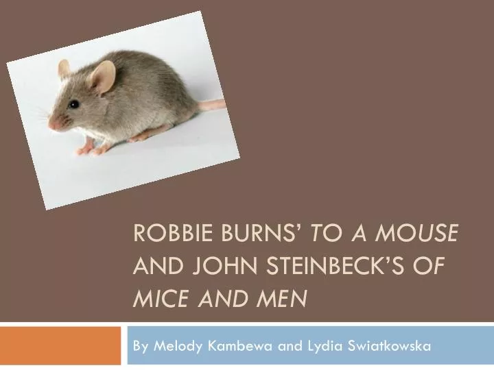 robbie burns to a mouse and john steinbeck s of mice and men