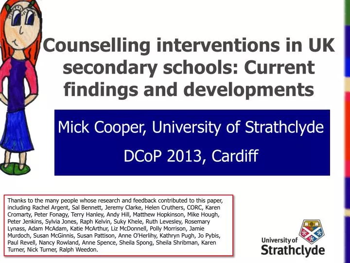 counselling interventions in uk secondary schools current findings and developments