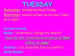TUESDAY - slide 1