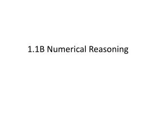 1.1B Numerical Reasoning