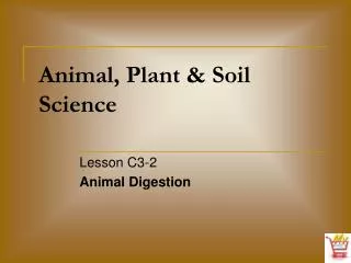 Animal, Plant &amp; Soil Science