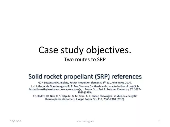 case study objectives two routes to srp