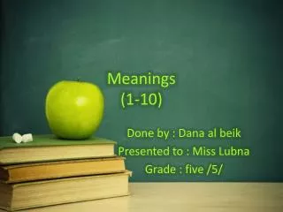 Meanings (1-10)