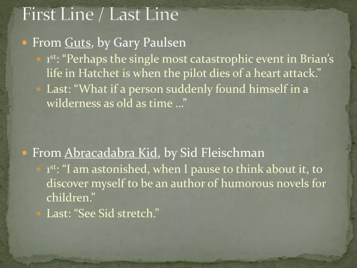first line last line