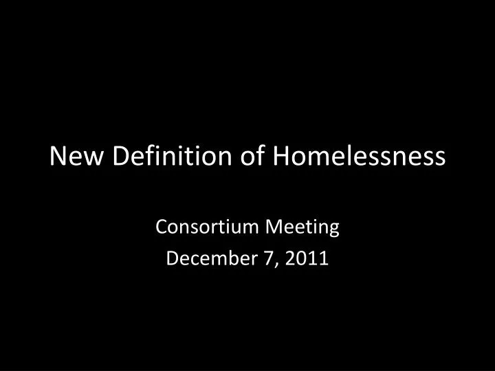 new definition of homelessness
