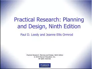 Practical Research: Planning and Design, Ninth Edition