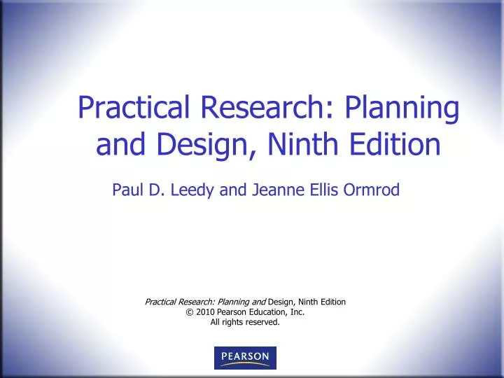 practical research planning and design ninth edition