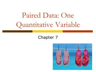 Paired Data: One Quantitative Variable