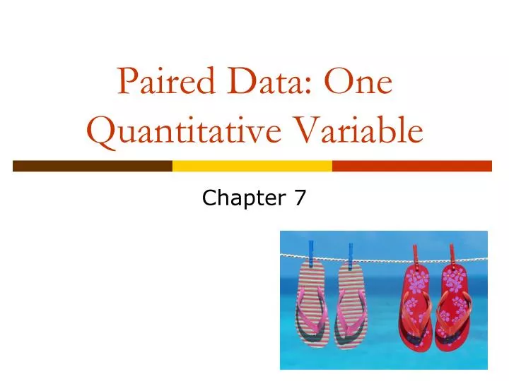 paired data one quantitative variable